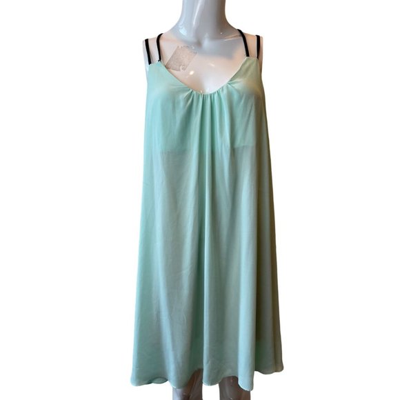 Audrey Womens Halter Mini Dress DH9721 Strappy Back Summer Sleeveless Sky Blue M - Picture 1 of 6